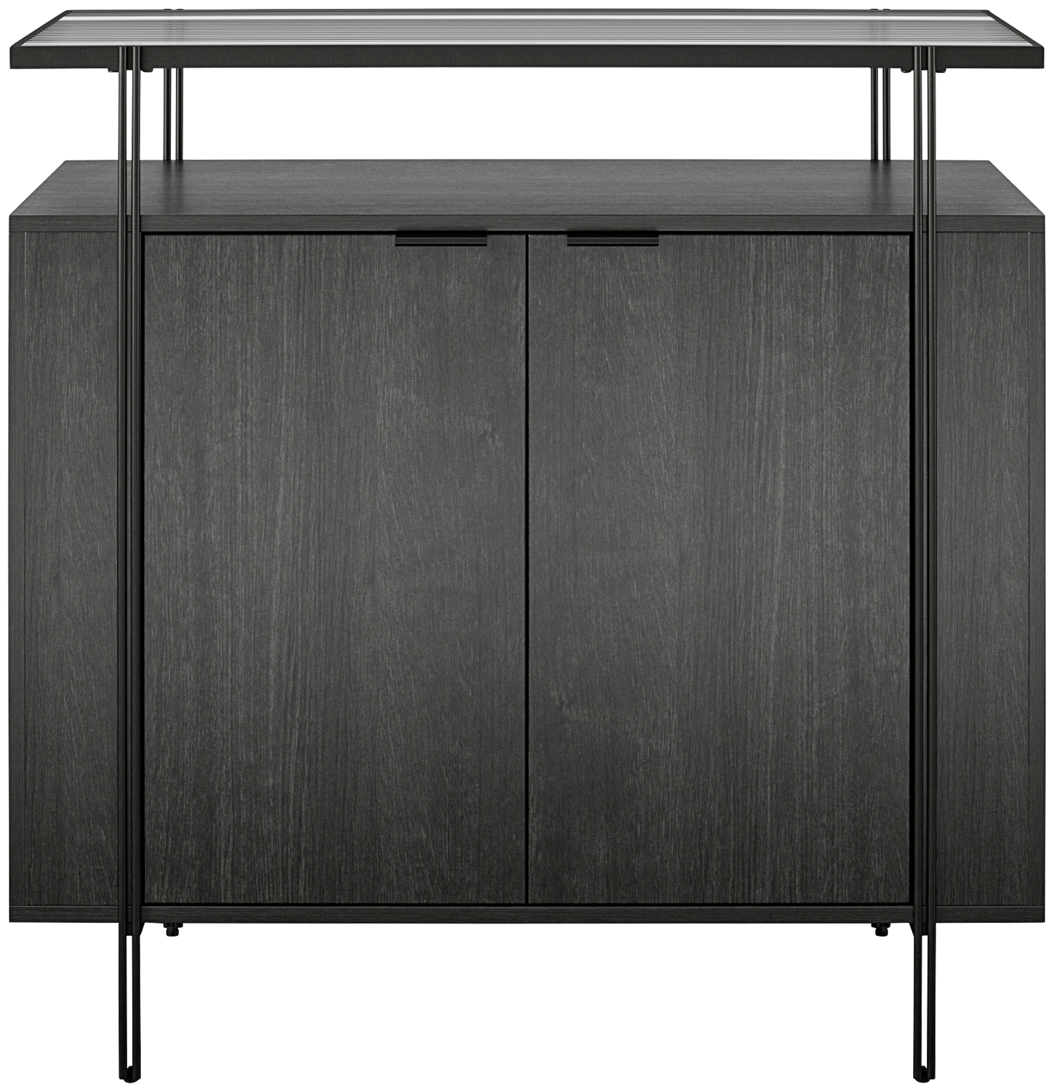 Dorel Home Barschrank Wainwright mit Oberboden aus geriffeltem Glas, Breite 91,5 cm, Höhe 92 cm