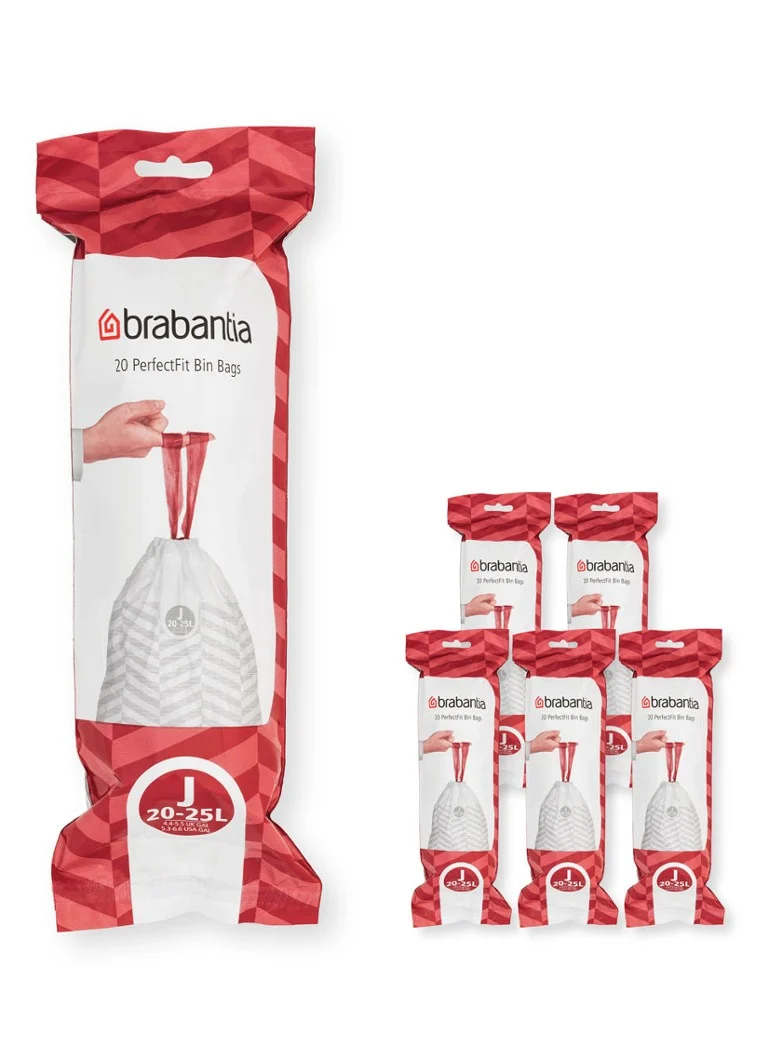 Sacchi per rifiuti Brabantia PerfectFit, codice J, 20-25 litri, confezione da 6 x 20