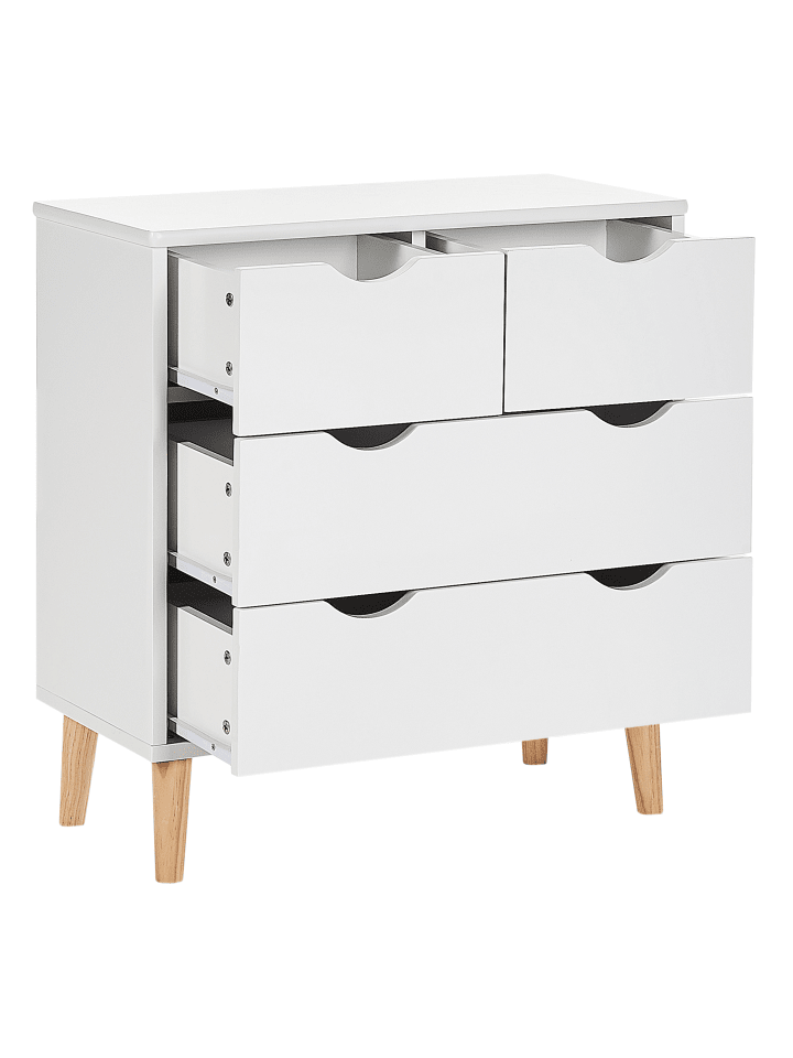 Beliani Kommode SIMMIE in Weiß/Heller Holzfarbton - (W) 60 x (H) 62 x (L) 30 cm günstig kaufen onesize