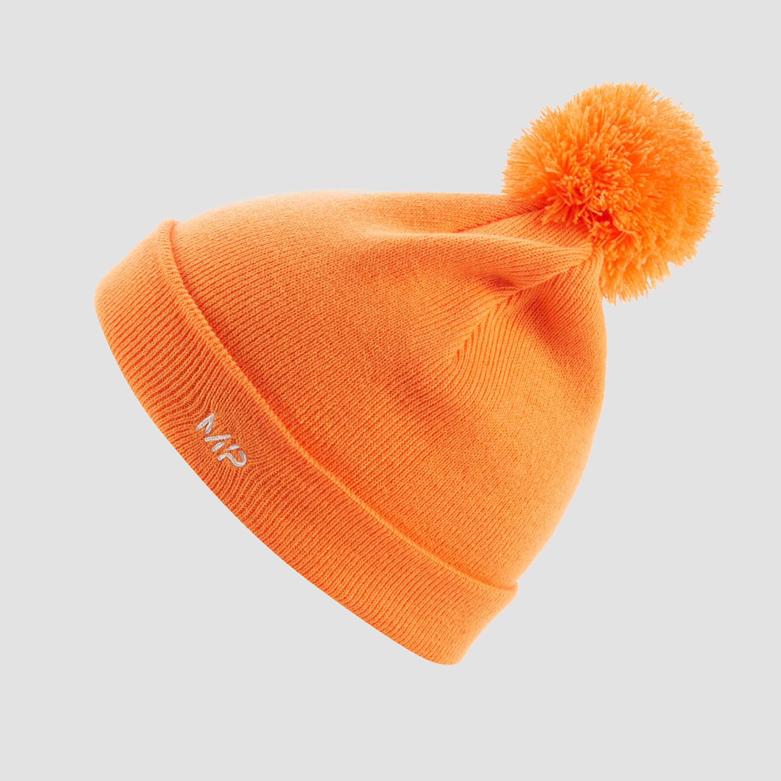 Bonnet à pompon MP – Nectarine/Blanc