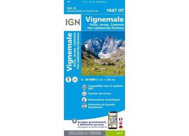 Carte IGN Vignemale 1647OT