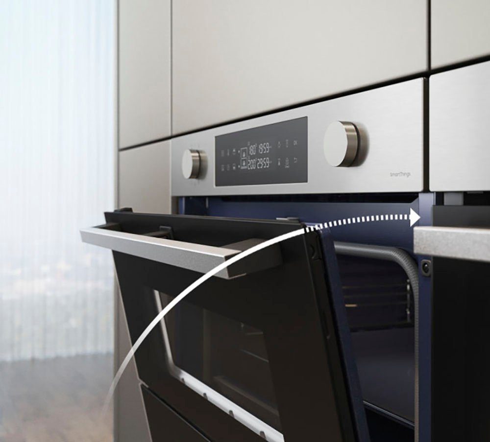 Samsung Pyrolyse Backofen NV7B4530ZAS, Pyrolyse-Selbstreinigung, Dual Cook Flex – Ein Ofen. Zwei Garräume. Maximale Flexibilität.