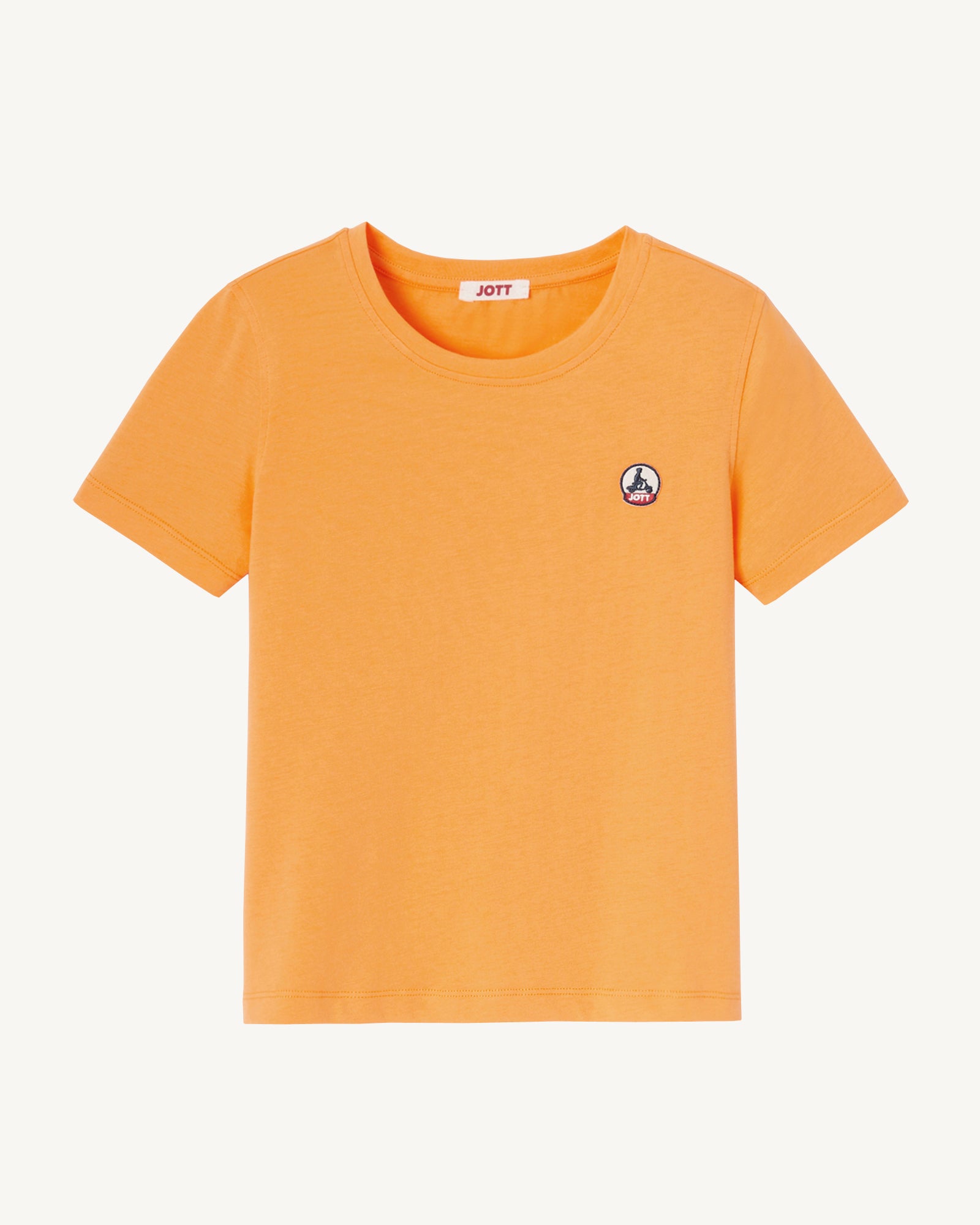 T-shirt enfant en coton biologique col rond Abricot Rio