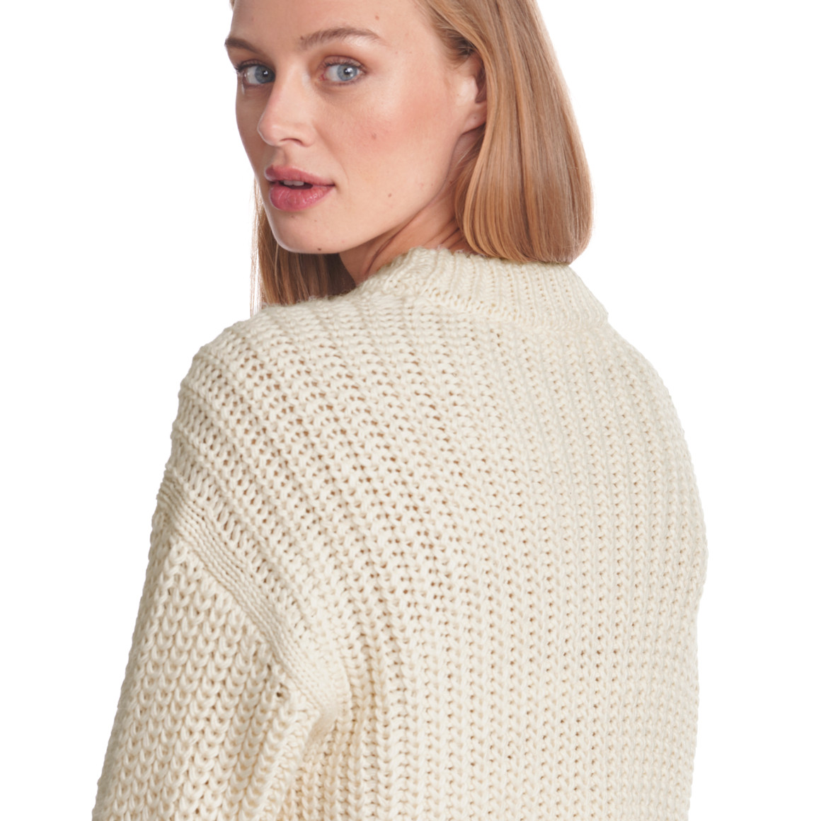 Damen Strickpullover gerippten Dessin