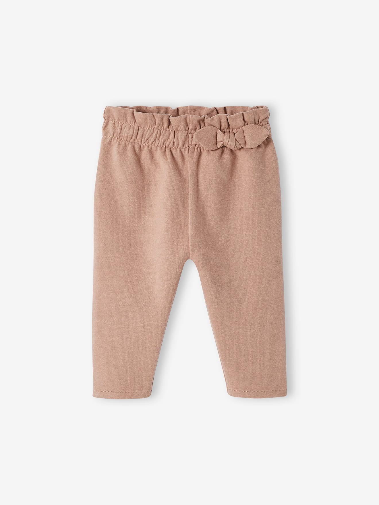 Pantalon en molleton bébé taille élastiquée BASICS bois de rose