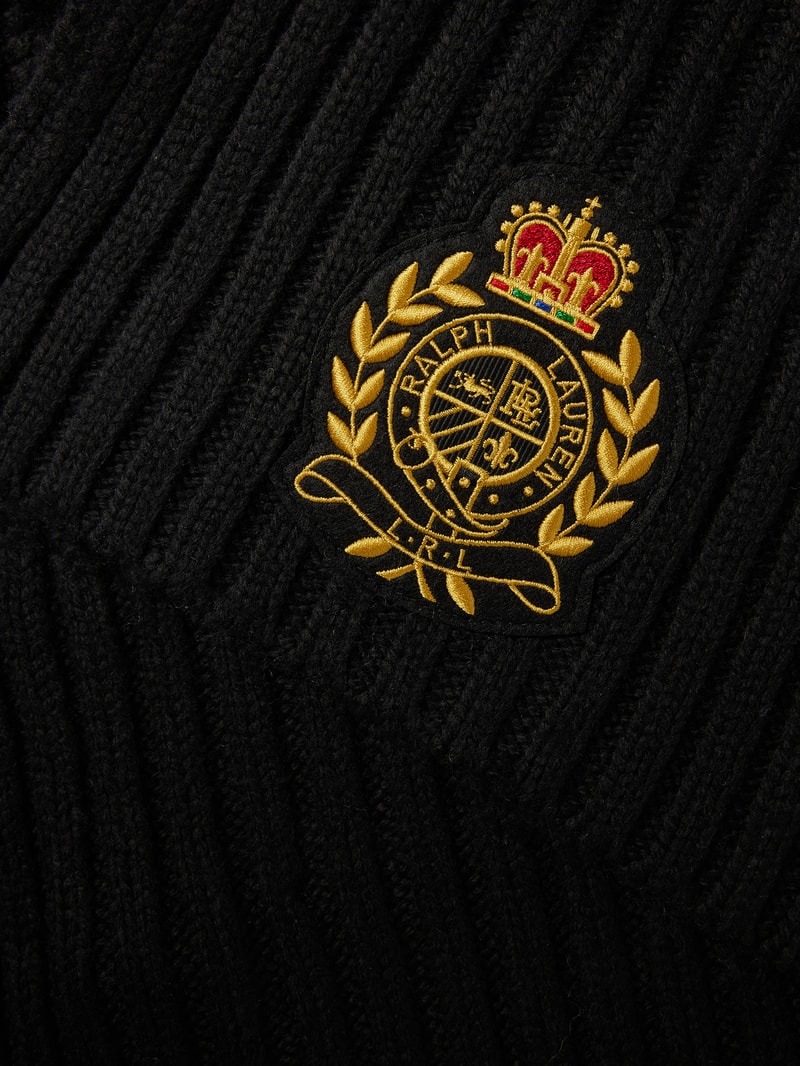Schal mit Label-Stitching in schwarz