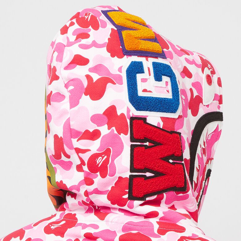 A Bathing Ape Abc Camo Double Shark Full Zip Hoodie pink