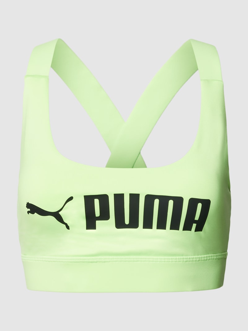Bralette mit Label-Print in neon gelb