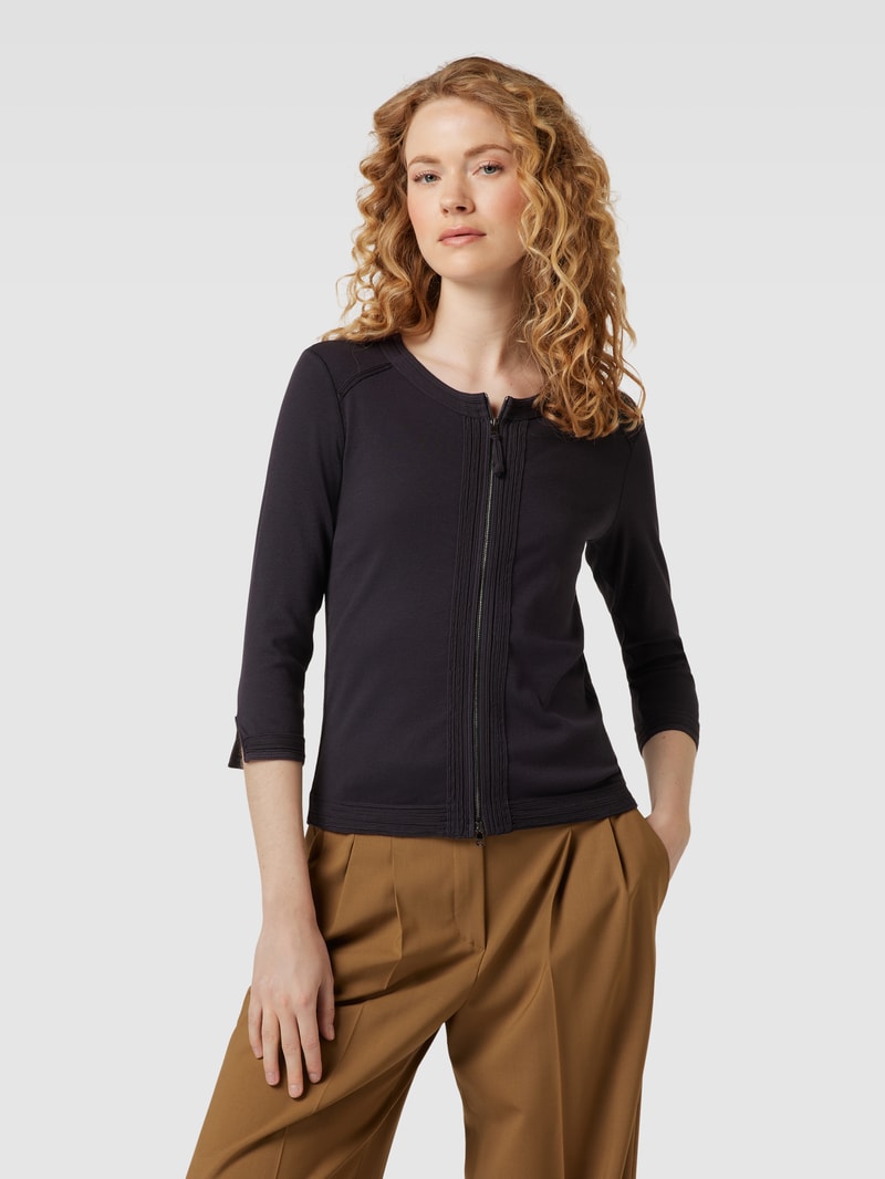 Longsleeve mit Zweiwege-Reißverschluss in blau