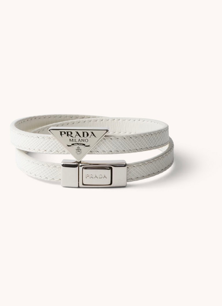 Prada leather bracelet with logo