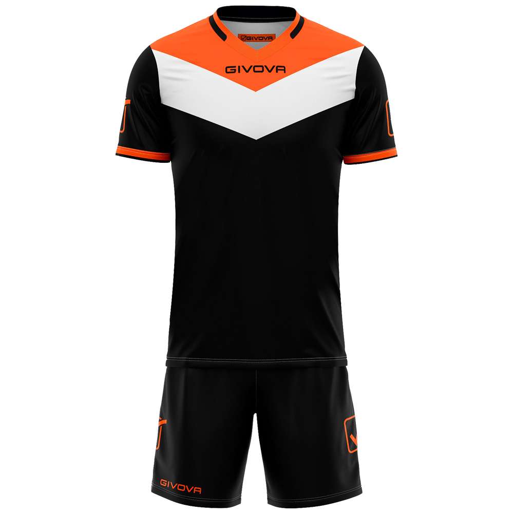 Givova Kit Campo Set Trikot + Shorts schwarz/neonorange