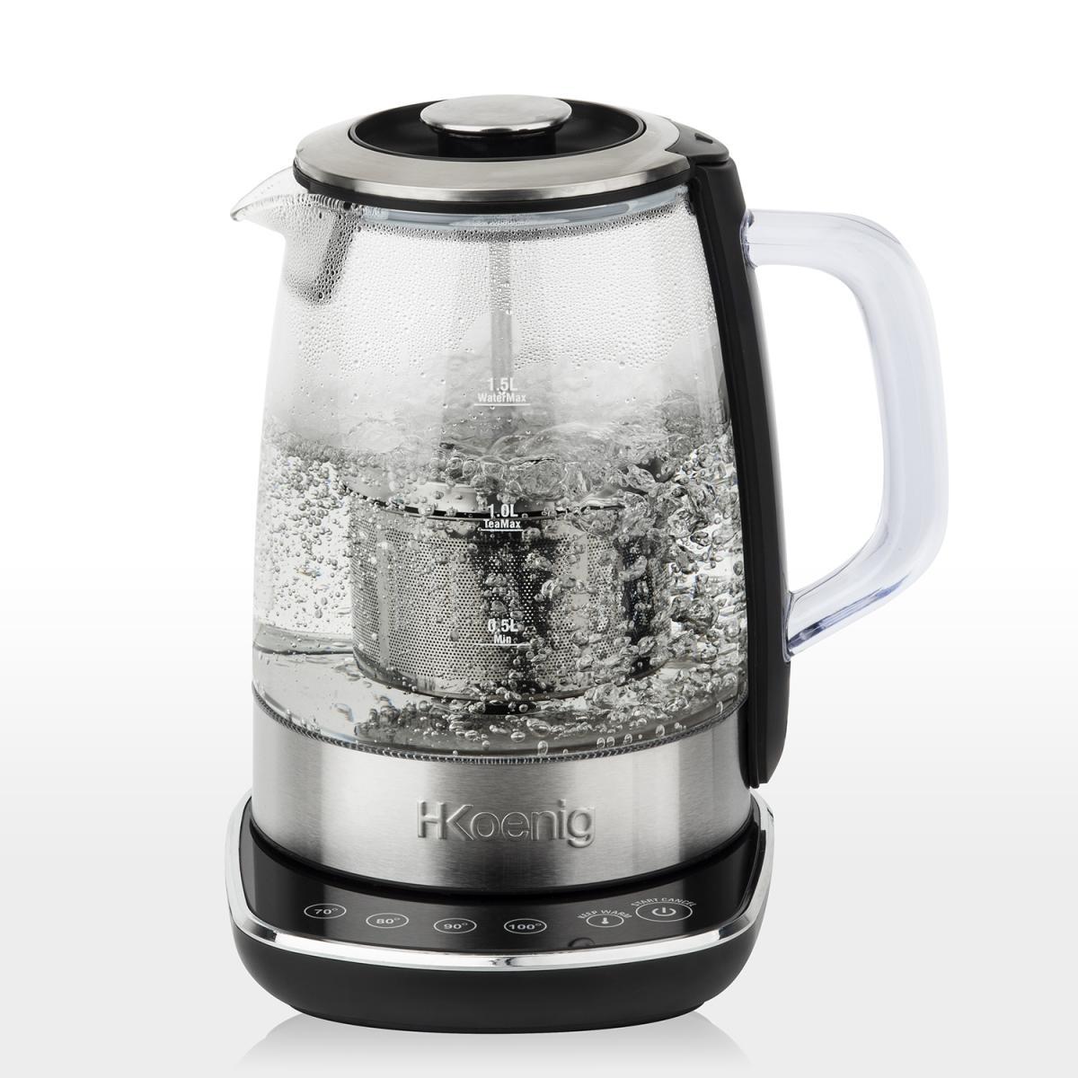 H.Koenig 2-in-1 Wasserkocher & Teekocher TI600, 1,5 l