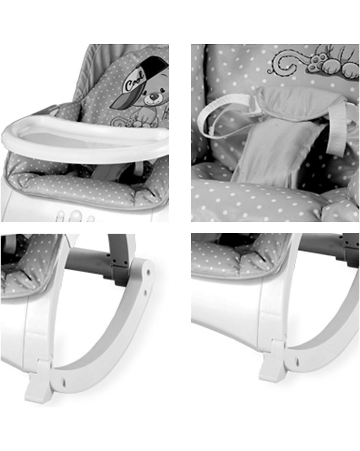 Babywippe ALEX 3 in 1 Tisch Vibrationsfunktion, 4 Melodien Babywippen