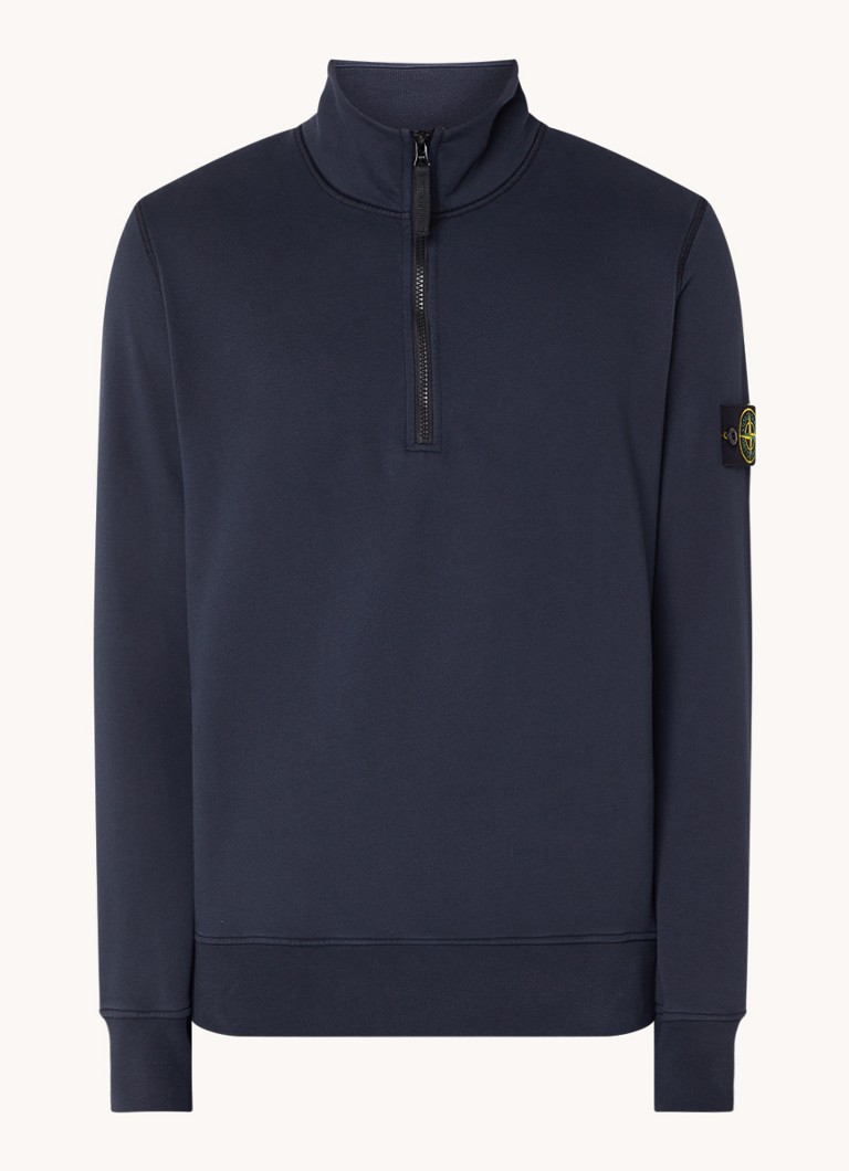 Πουλόβερ Stone Island 61951 με μισό φερμουάρ και λογότυπο