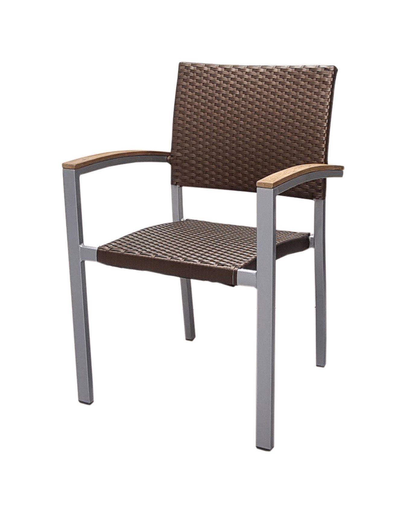 Konway Stapelstuhl BORNEO (4 St), 4x KONWAY® BORNEO Stapelsessel Mokka Premium Polyrattan Sessel