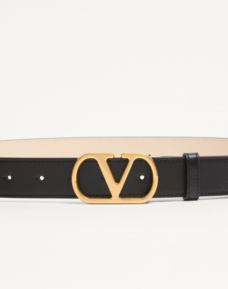 VLogo Signature Vendbart Bælte i Skinnende Kalveskind 30mm