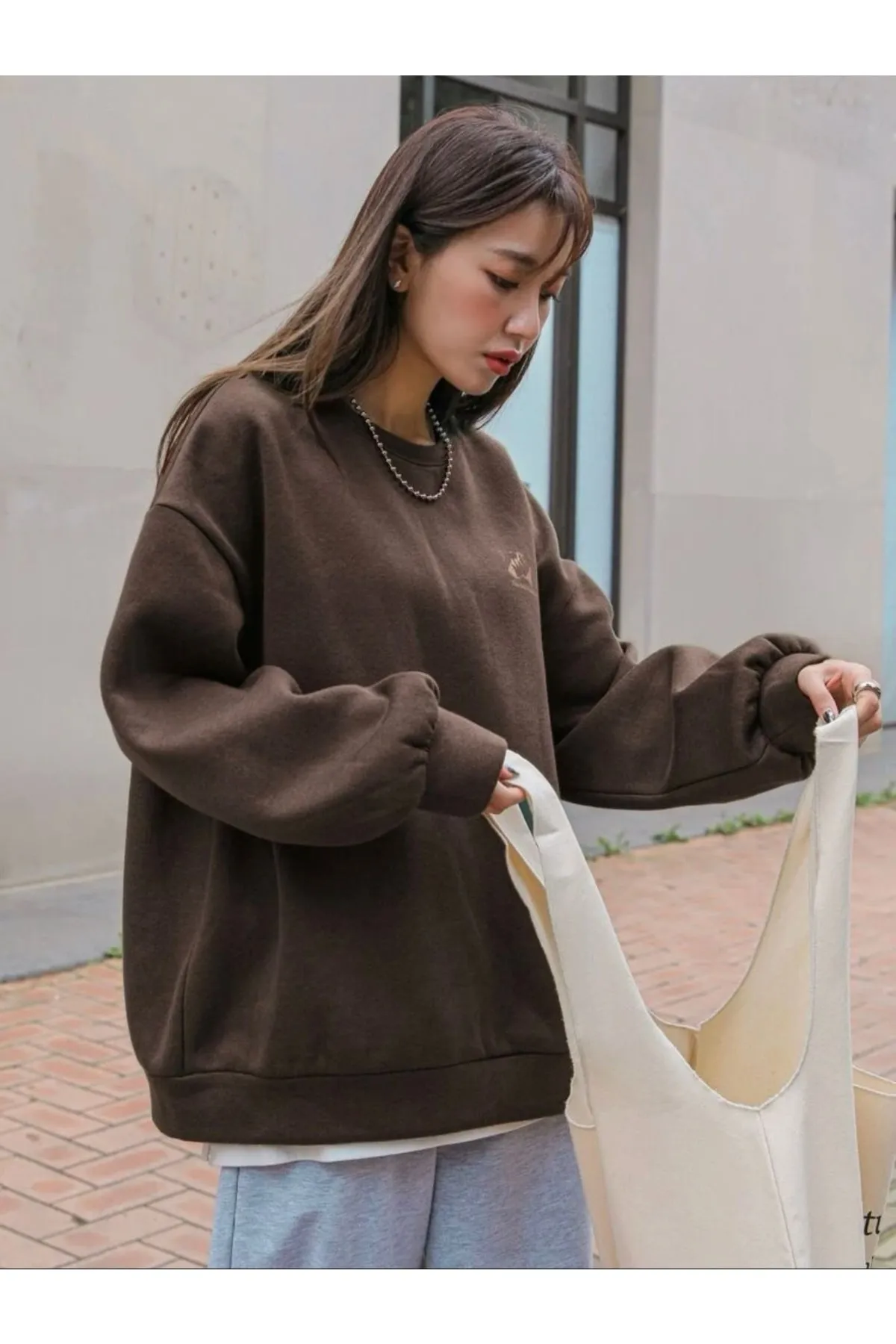 MOONBULL  Sweatshirt - Braun - Oversized