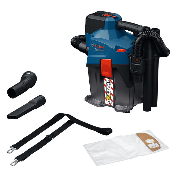 Aspirator fără fir Bosch Blue 06019K2100 GAS18V-6LS cu set de accesorii, fără baterie și încărcător, în cutie