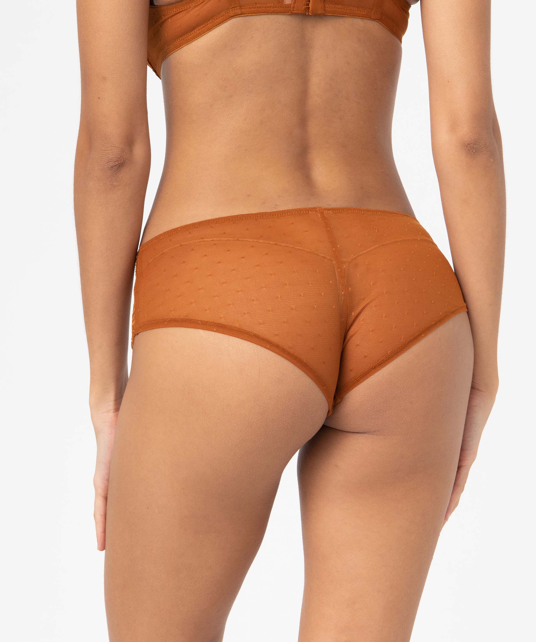 Shorty en dentelle et tulle femme (lot de 2) marron | GEMO