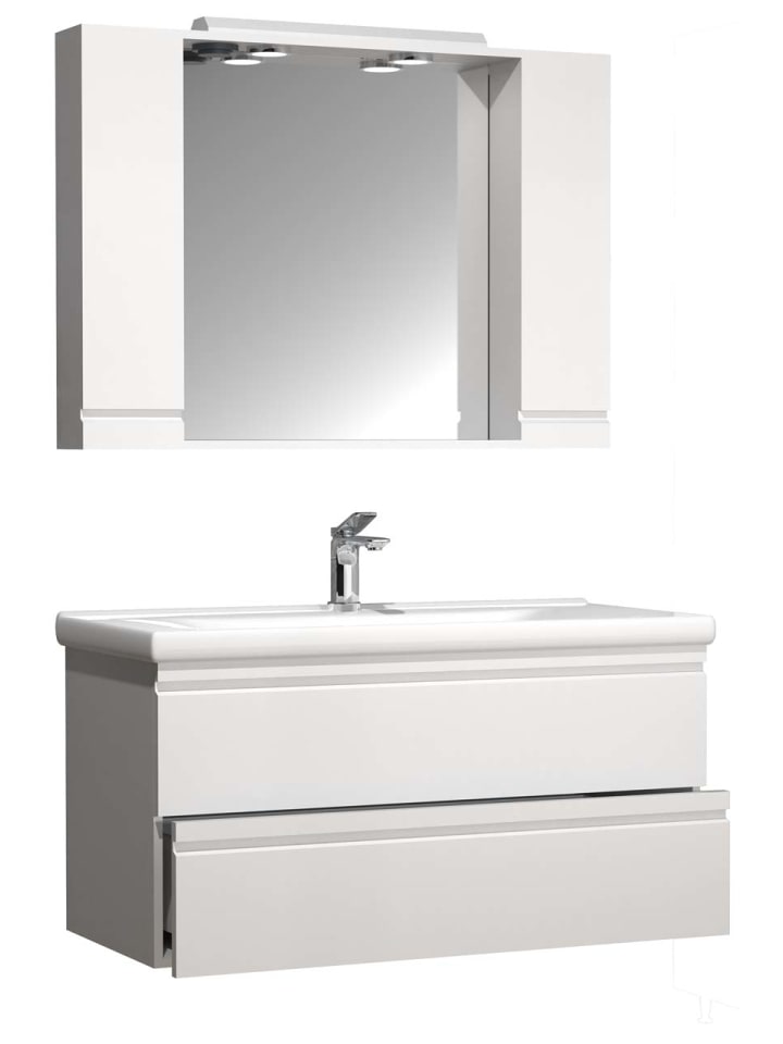 ebuy24 Badmöbelset SiloraXL Weiß 100 x 46 cm günstig kaufen onesize