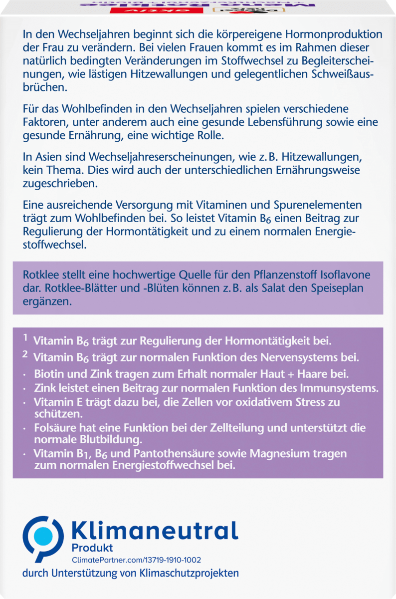 Meno Rotklee + Nachtkerzenöl + Biotin Kapseln 30 St., 34,4 g