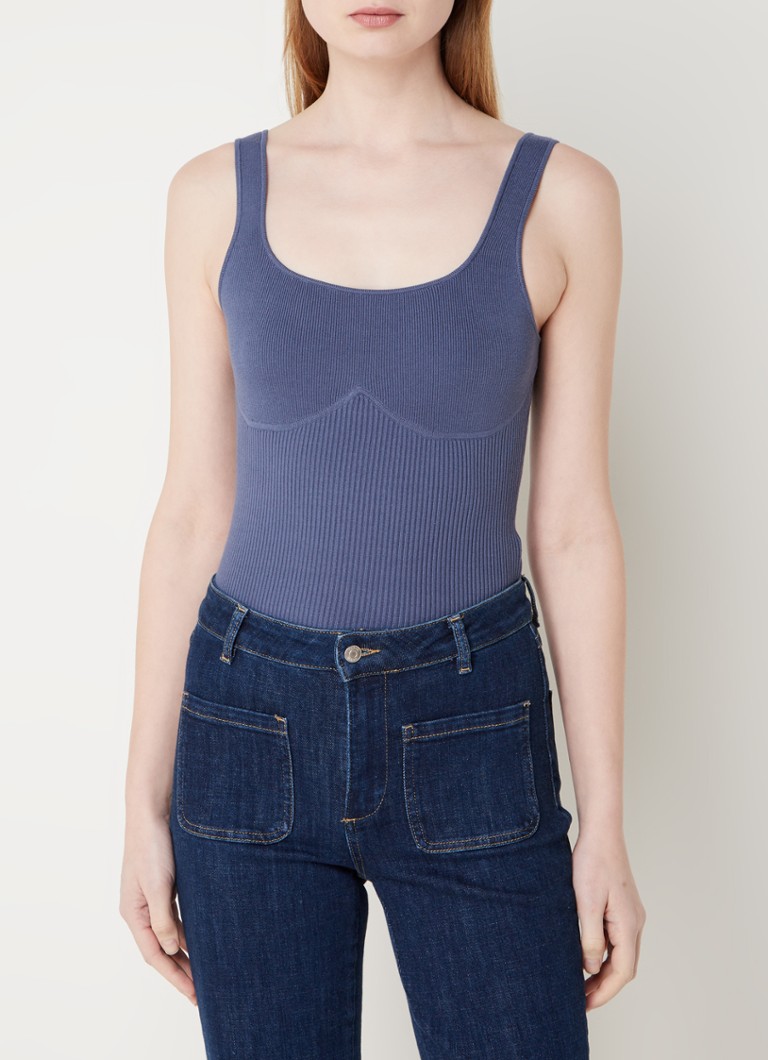 ba&sh Oxmo rib knitted top with stretch