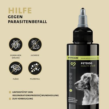 Peticare Insektenspray petDog Health 2108 - Ohrmilben, Ohrräude Lotion für Hunde, 50 ml