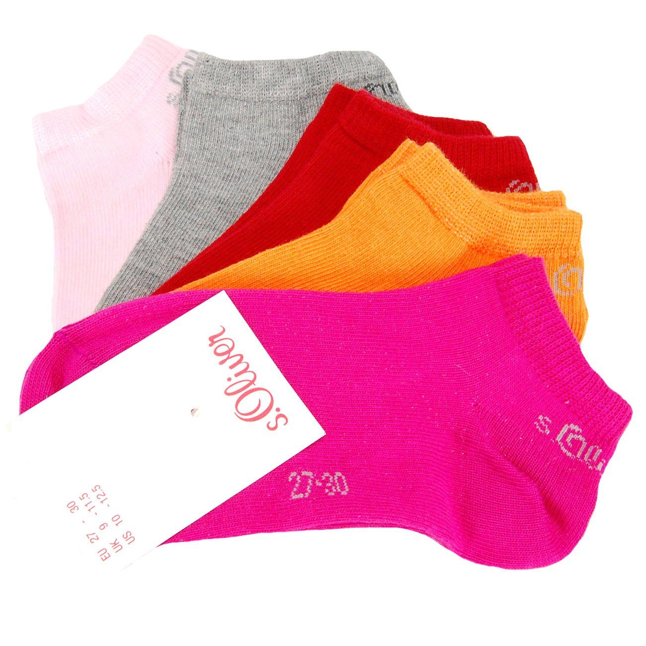 s.Oliver Sneakersocken S24125 (Packung, 5-Paar, 5 Paar) Kinder Sneaker-Socken, Sneakersocken, Jungen & Mädchen, Kindersocken