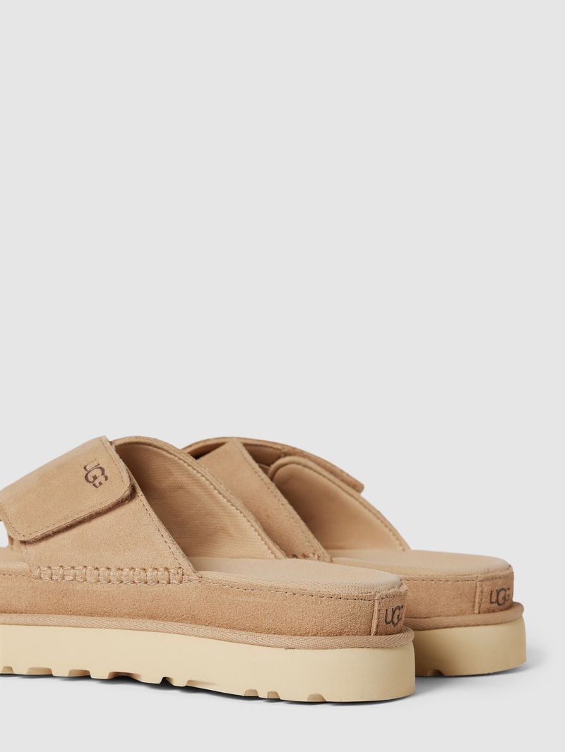 Pantoletten mit Label-Detail Modell 'GOLDENSTAR' in sand