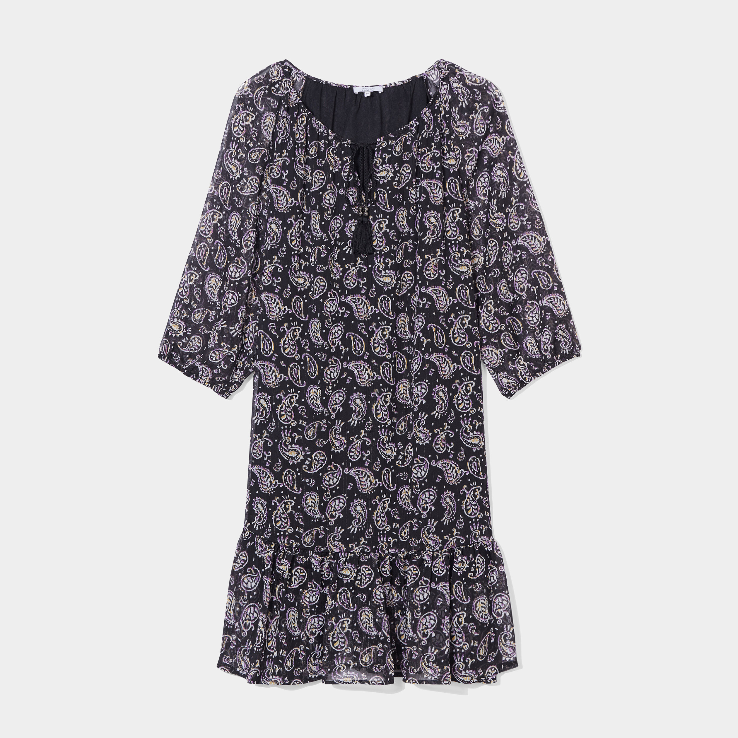 Robe trapèze fils métallisés Modavista noir femme grande taille | La Halle