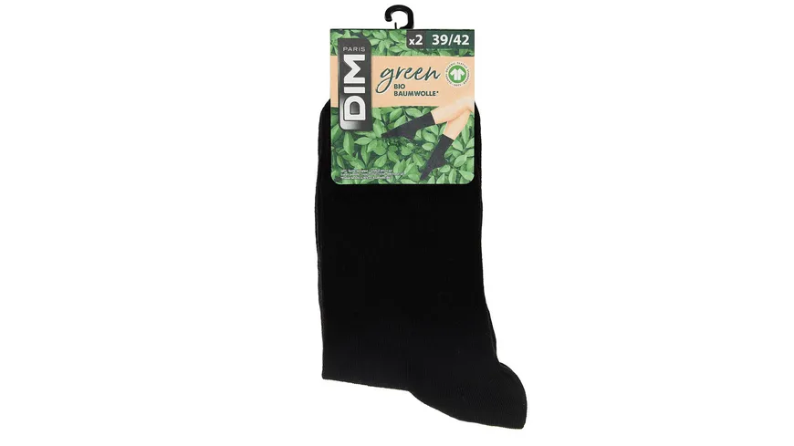 DIM Damen Socken aus Bio-Baumwolle 2er Pack noir