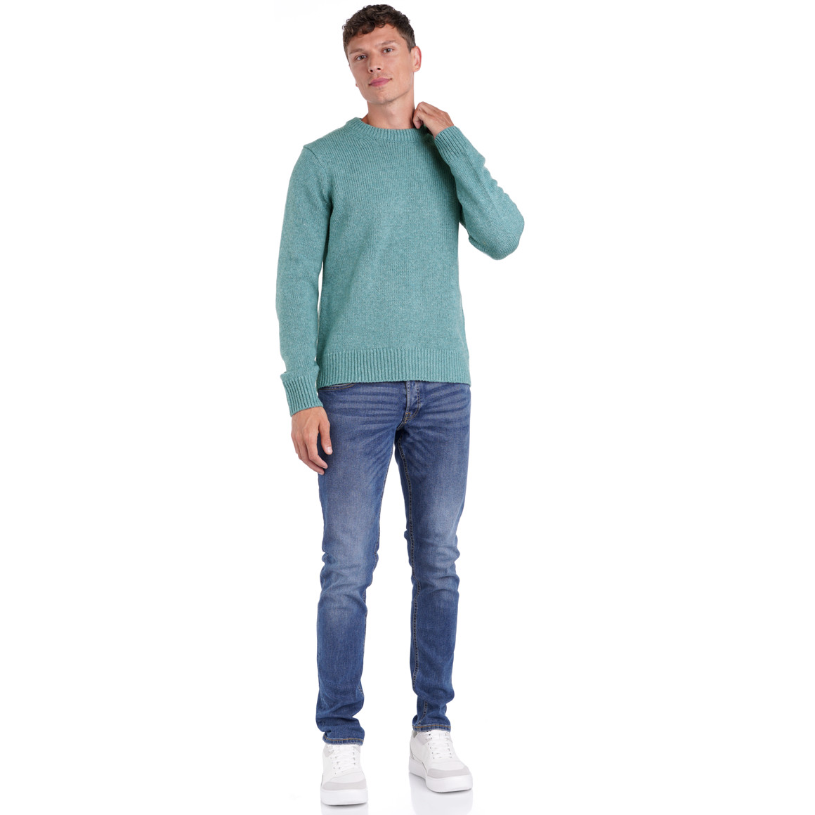 Herren Strickpullover unifarben