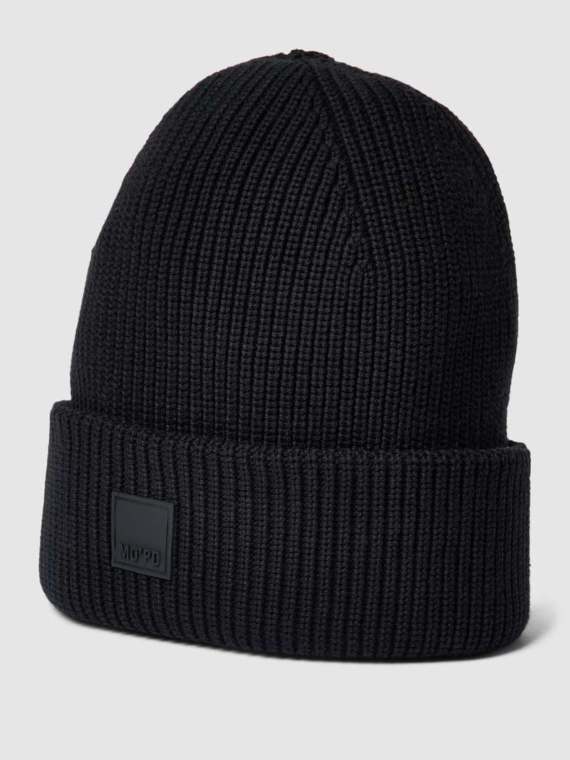 Beanie mit Label-Detail in schwarz