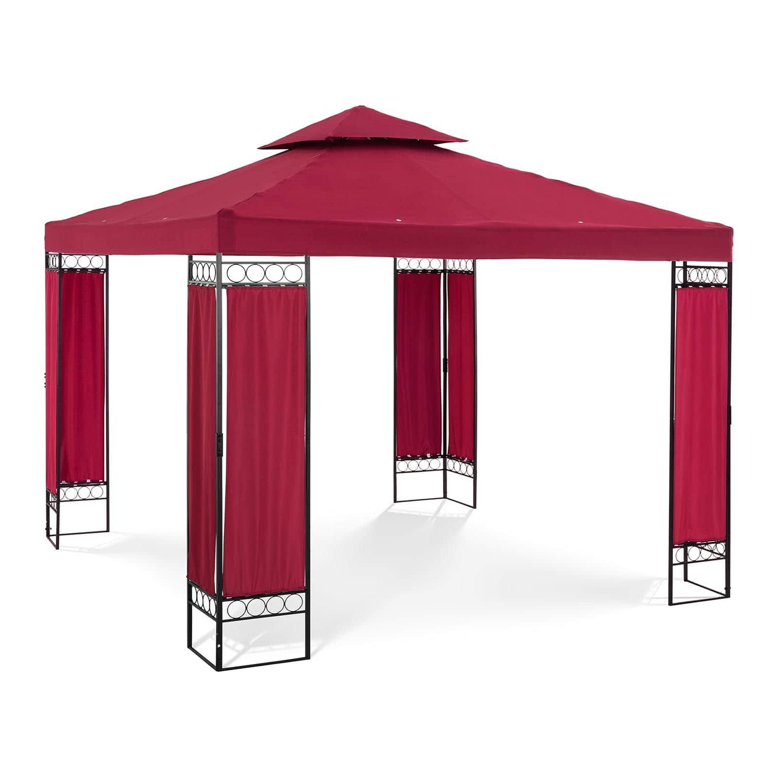 Uniprodo Pavillon Gartenpavillon Pavillon Festzelt Partyzelt Stahl 3x3m Weinrot