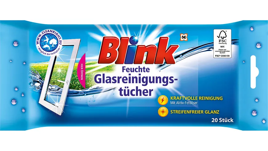 Blink Feuchte Glasreinigungstücher