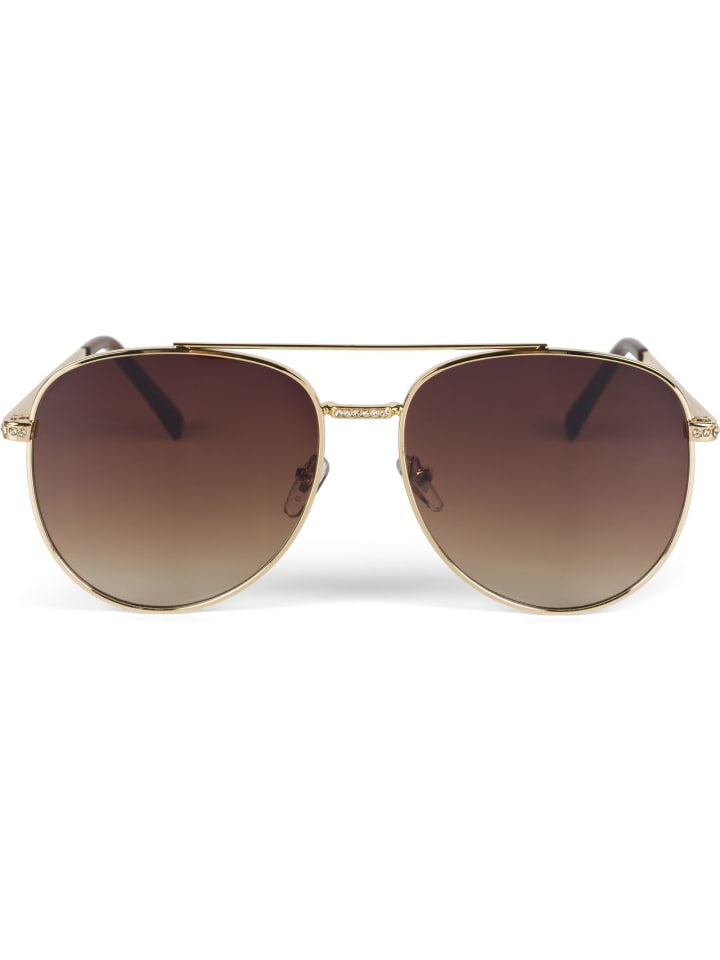 styleBREAKER Piloten Sonnenbrille in Gold / Braun Verlauf günstig kaufen onesize