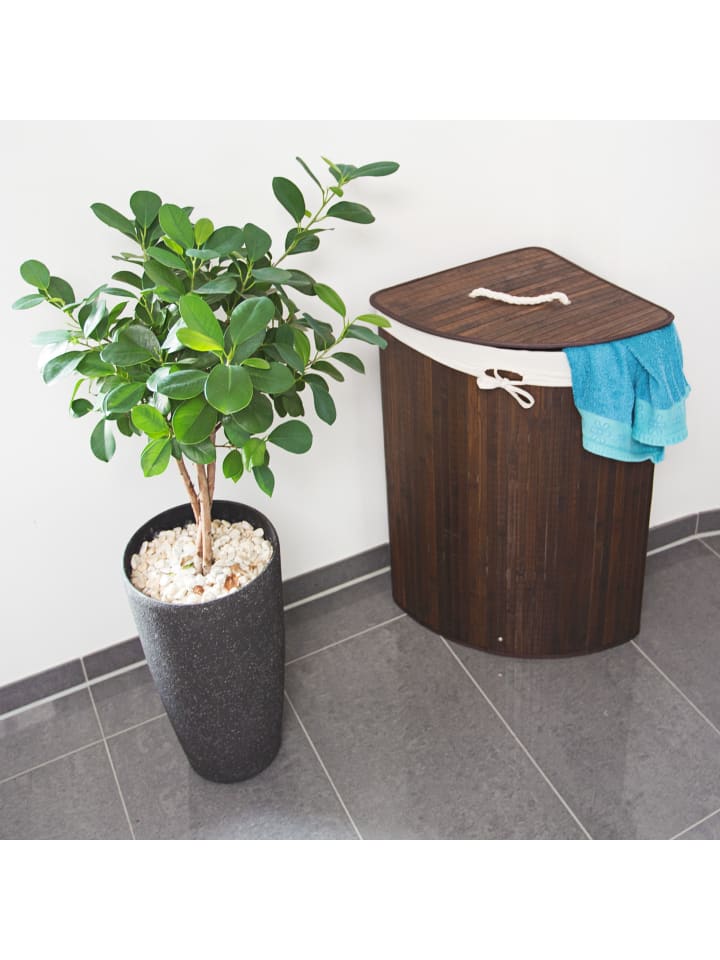 relaxdays 2x Eckwäschekorb in Braun/ Weiß - Je 64 l günstig kaufen onesize