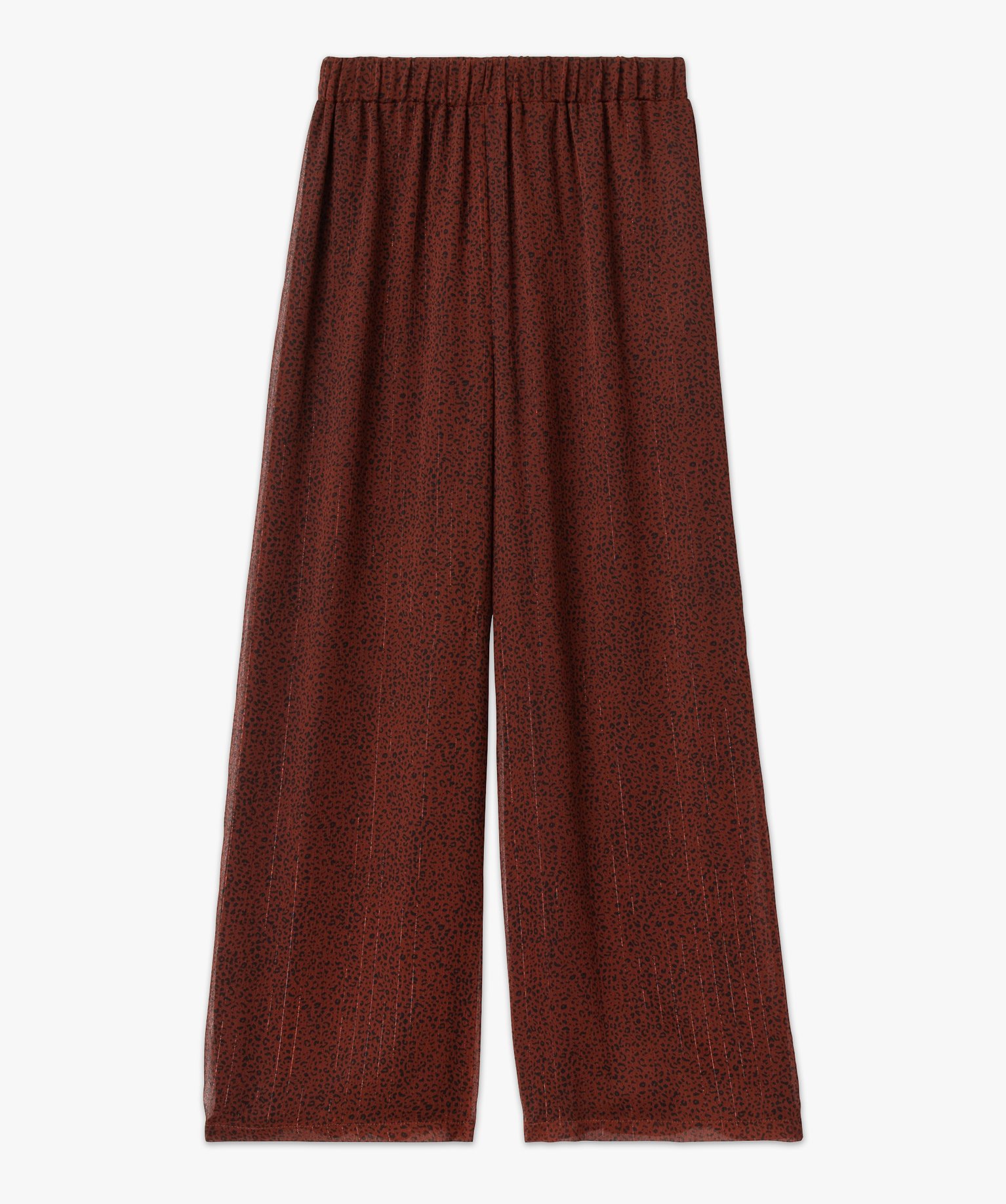 Pantacourt à motifs tachetés et rayures pailletées femme marron | GEMO