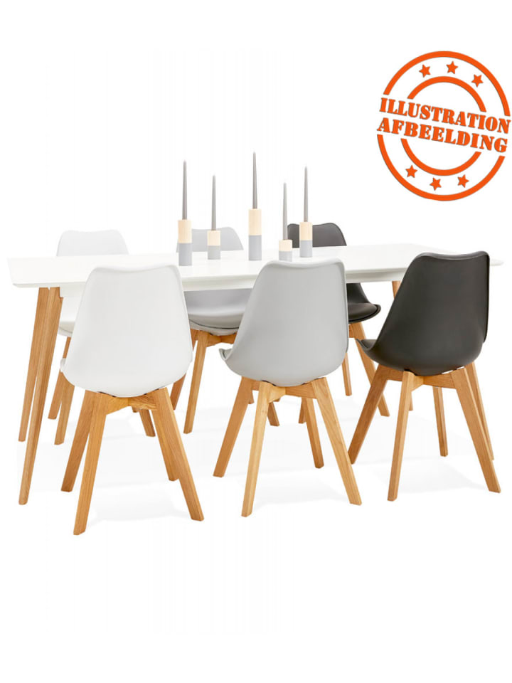 KADIMA DESIGN Esstisch aus MDF und Massiveiche | Rechteckiger Holztisch in Weiß günstig kaufen onesize