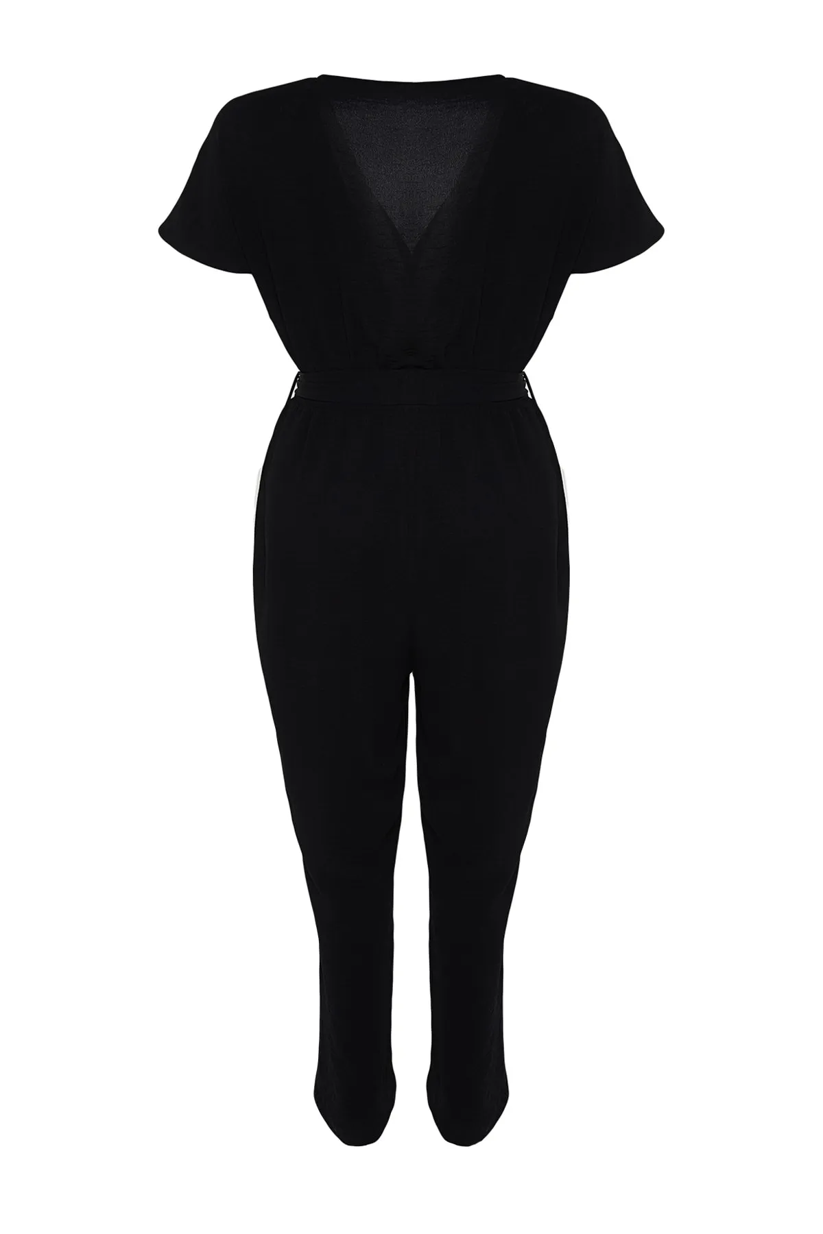 Trendyol Curve  Schwarzer Overall mit Gürtel TBSSS22TU0160