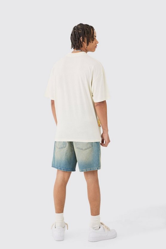Lockere zerrissene Jeansshorts in Antik-Waschung