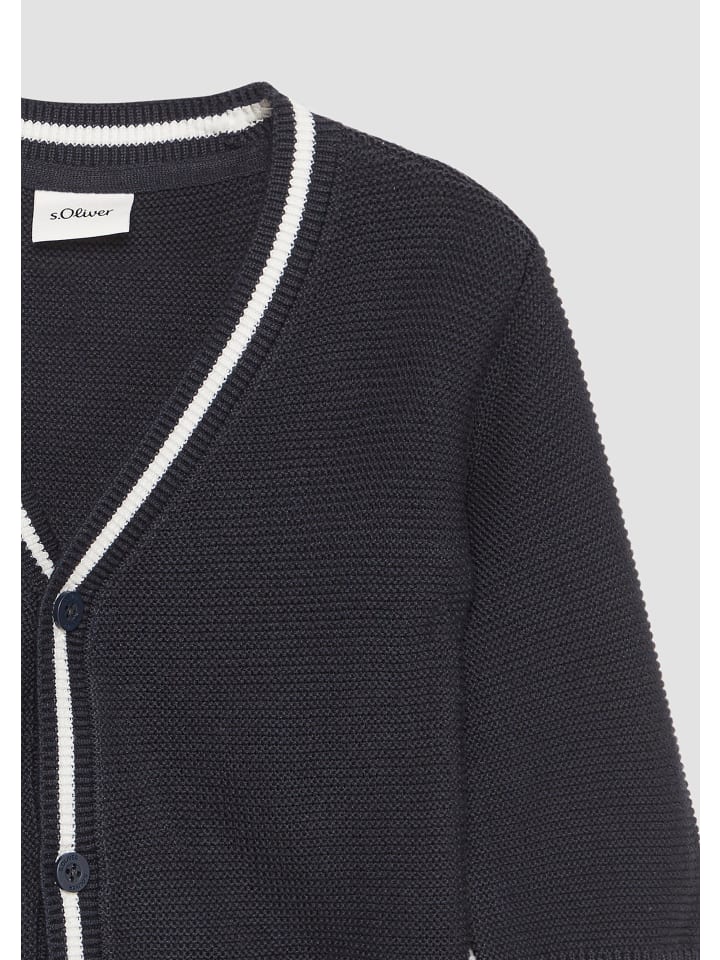 s.Oliver Strickjacke langarm in Blau günstig kaufen