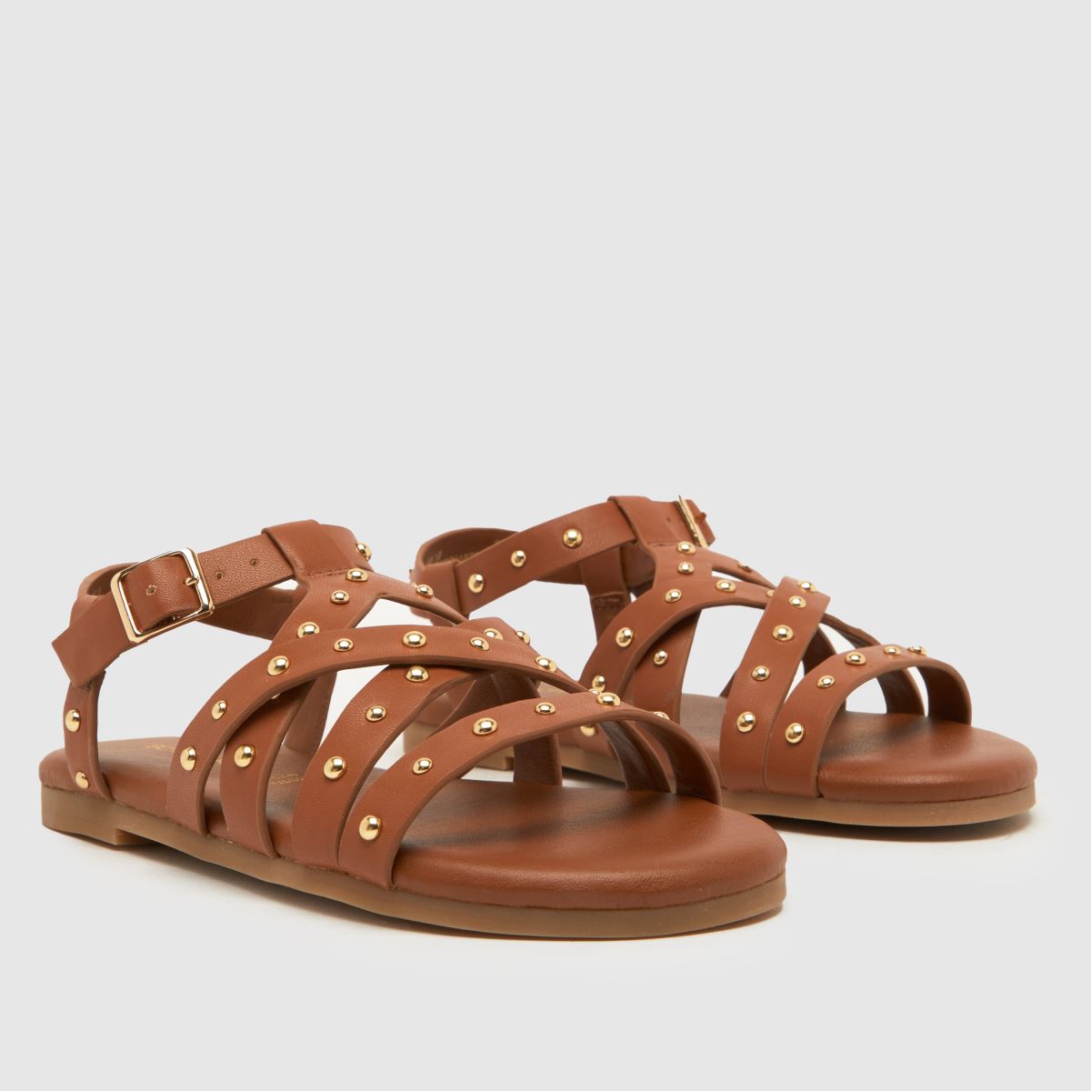 Schuh tan tabby nitade juniorsandaler för flickor