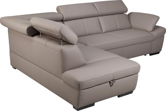 exxpo - sofa fashion Ecksofa Salerno, inklusive Kopfteil- und Armteilverstellung, wahlweise mit Bettfunktion