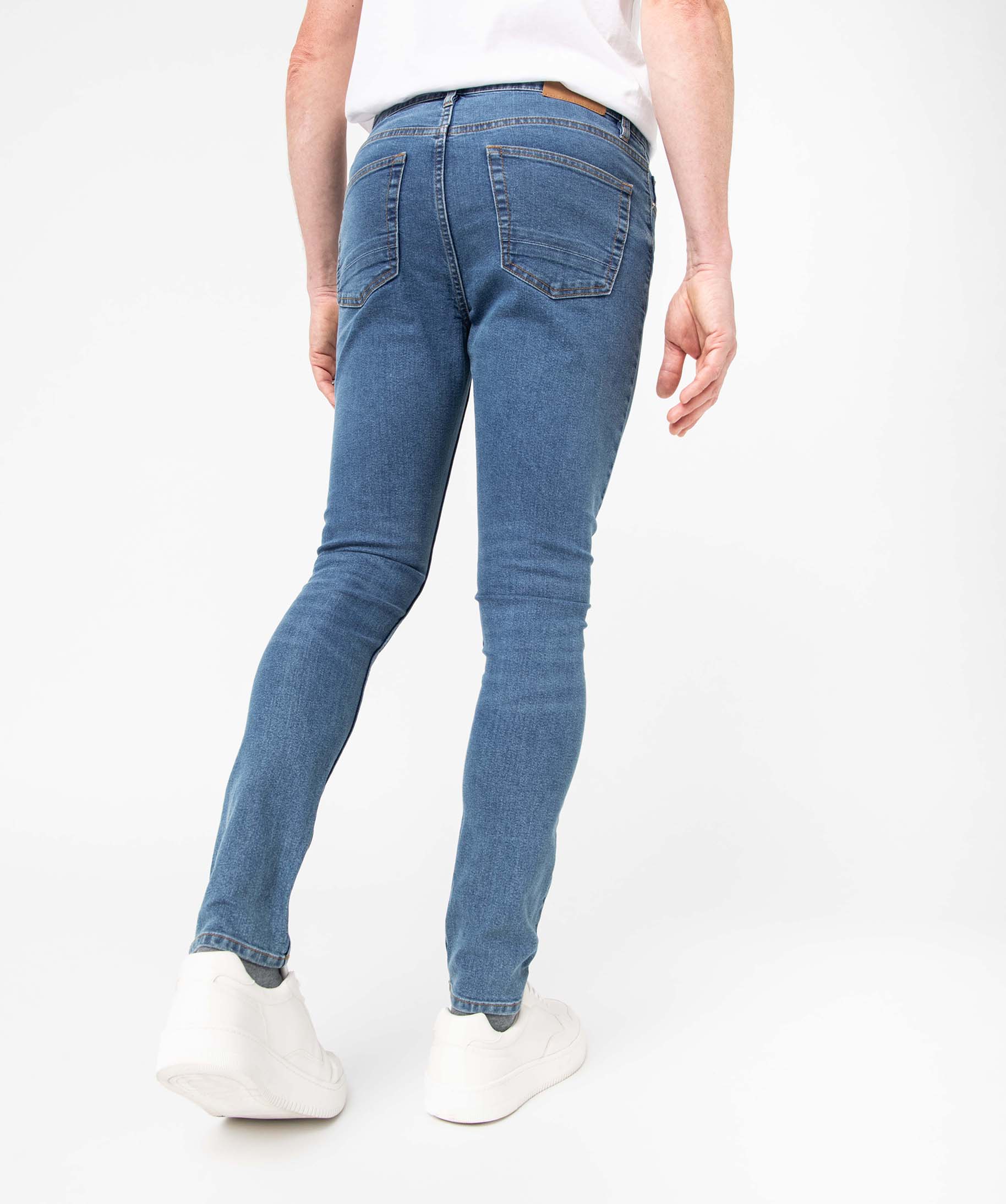 Jean homme skinny taille haute en coton stretch stone | GEMO