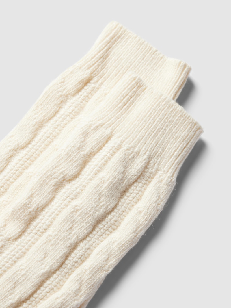 Socken mit Strukturmuster in offwhite meliert