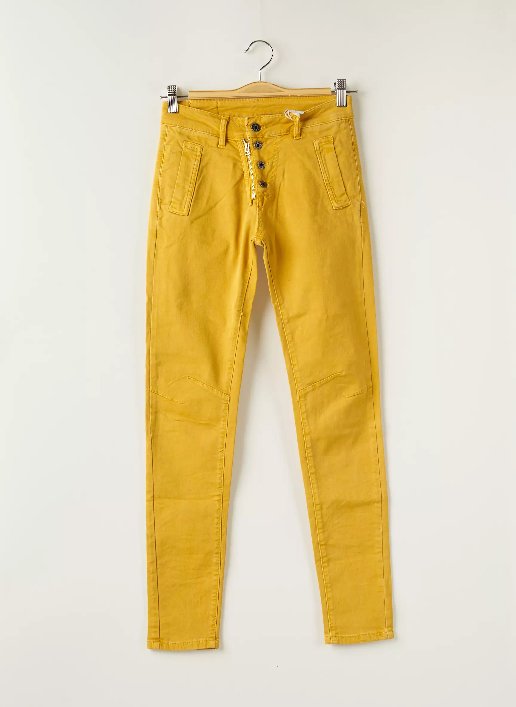 Melly   Co Pantalons Slim Femme couleur jaune
