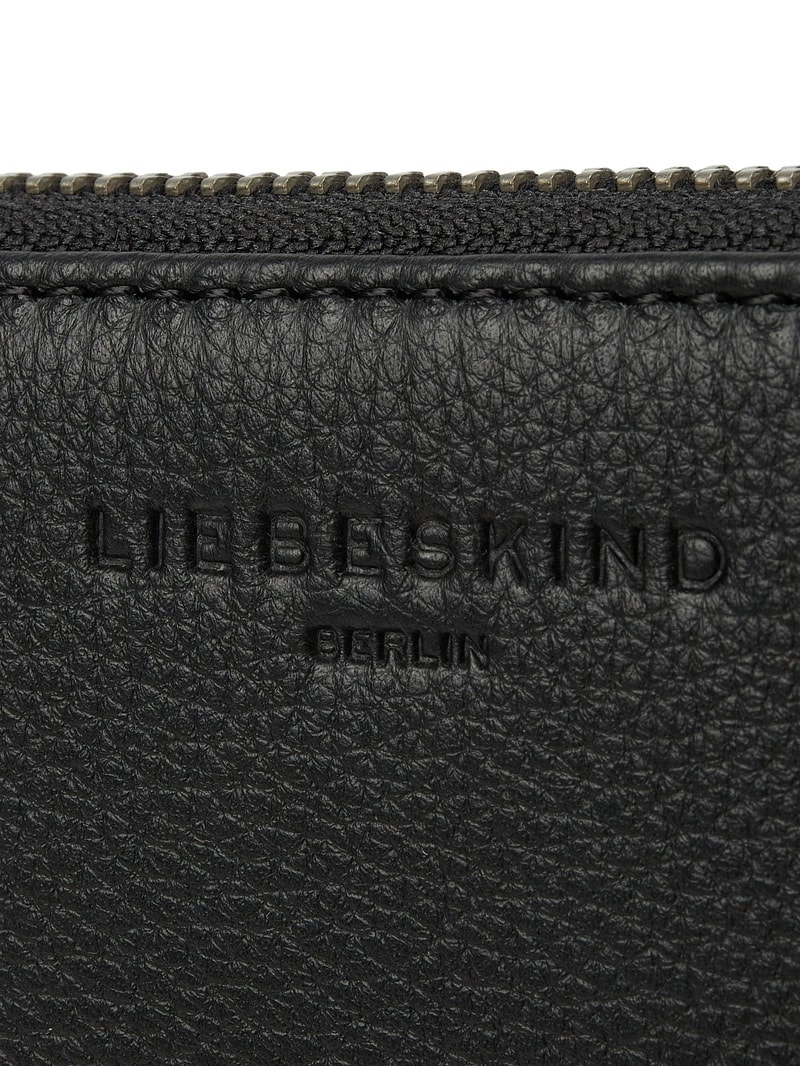 Portemonnaie mit Label-Detail Modell 'GIGI' in schwarz