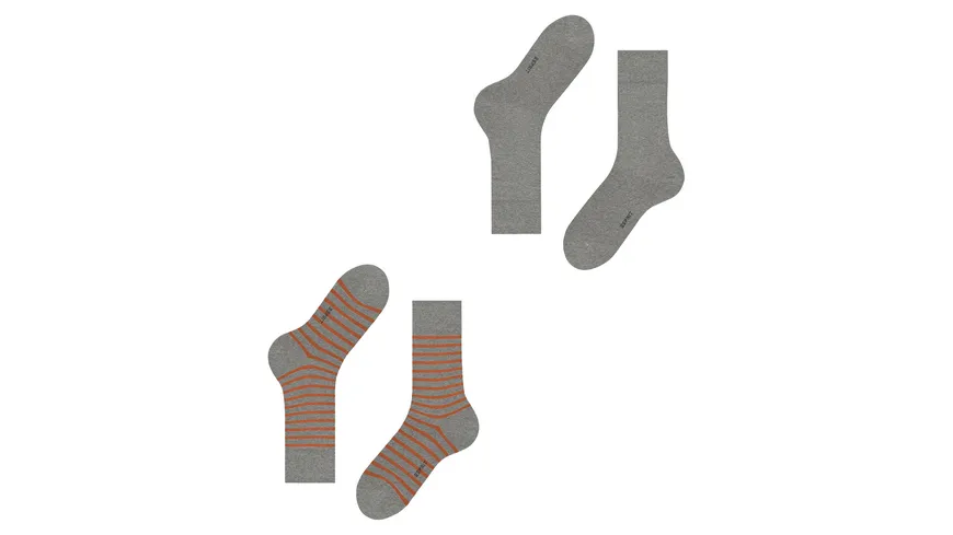 ESPRIT Herren Socken Fine Stripe 2er Pack grau