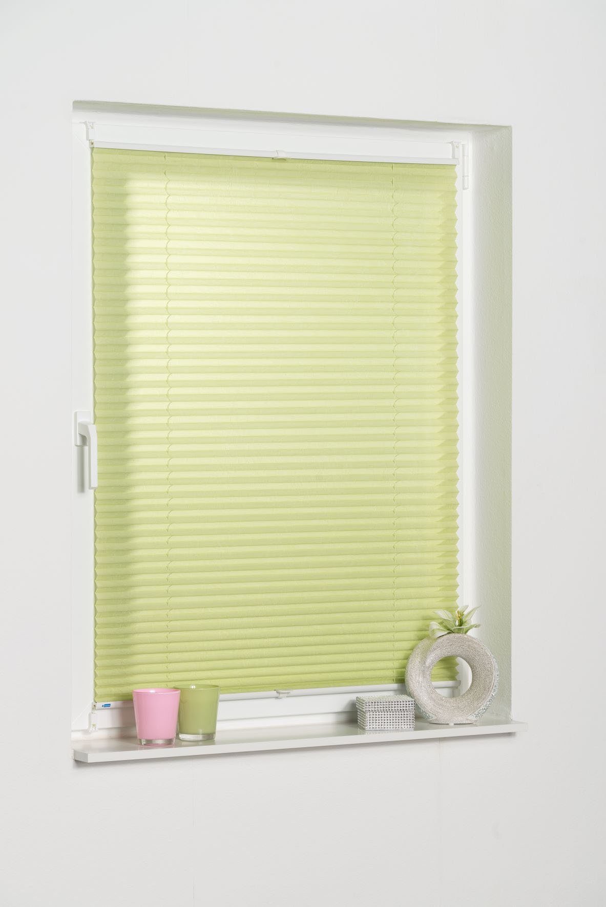 Plissee Klemmfix Pisa, K-HOME, Lichtschutz, ohne Bohren, verspannt, Klemmfix, Crushed-Optik
